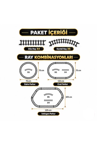 Oyuncak 15 Parça Su Buharlı Oyuncak Tren Seti Işıklı Sesli Pilli 3 Farklı Ray Dizilimli Lokomotif Ve Vagon Seti