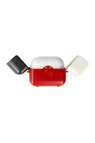 Newface Apple Airpods uyumlu3 3.nesil Basmalı Kılıf - Kırmızı-siyah-beyaz Çok Renkli