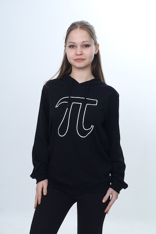 Toontoy Unisex Çocuk Pi Sayı Baskılı Regular Kapüşonlu Sweatshirt Siyah