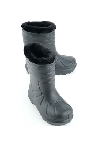 Gezer Erkek Çocuk Kışlık Eva İçi Sıcak Astarlı Rahat Taban Yağmur Bot Çizme Siyah