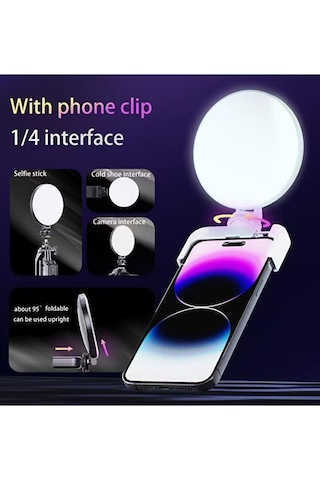 Şarjlı Led Selfie Video Kamera Işığı Tripod Uyumlu Ve Mandallı 30