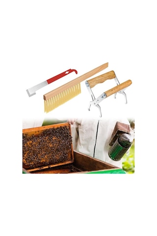 Pazly Suntek Ahşap Saplı Kovan Fırçası Arıcılık Aleti 3x Pm