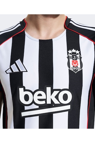 Beşiktaş 25/26 Siyah Beyaz Çubuklu Forma Bjk Kartal Baskılı Hediyelik Ahşap Kutulu Beyaz - Siyah