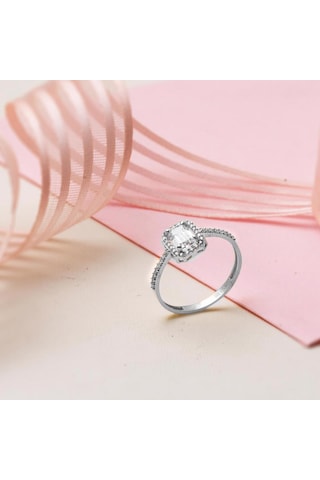 Bilezikci Beyaz Altın Baget Tasarım Yüzük Yzvrb8k21035