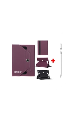 Samsung Galaxy Tab A11+plus Sm-x315 11inç Uyumlu Kılıf Universal Standlı + Dokunmatik Kalem Arka Kapak