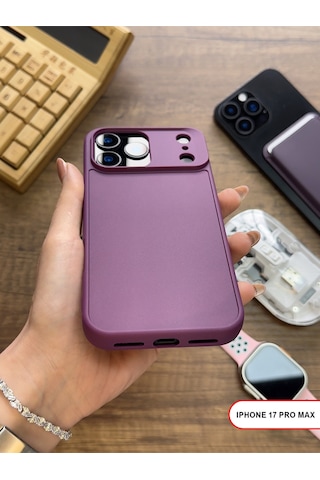 Apple iPhone 17 Pro Max Uyumlu Kamera Korumalı Darbeye Dayanıklı Renk Atmayan Keep Silikon Kılıf Mor