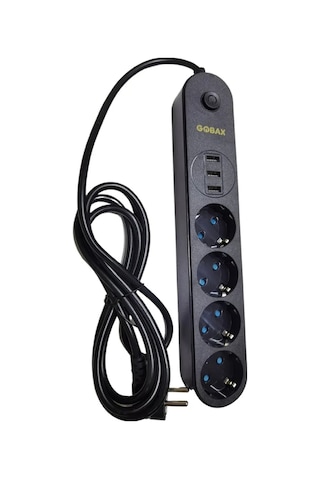 Termal Akım Korumalı Grup Priz Ve 3 Lü Usb Şarj Aleti 5365 Standart