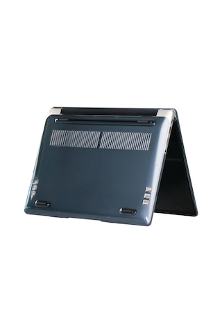 Ekılıf - Huawei Matebook D14 2023 Uyumlu - Kılıf Alt Ve Üst Koruyucu Msoft Kristal Kapak - Siyah - T30680 Siyah