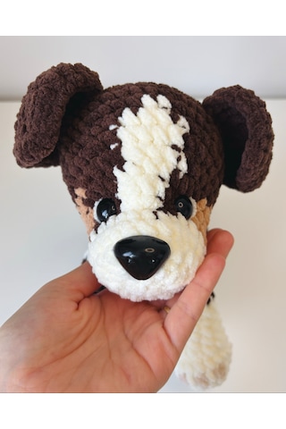 Bailey The Dog Amigurumi Köpek Oyuncak Açık Kahverengi - Beyaz