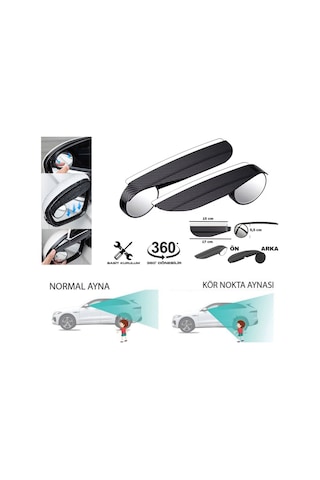 Oto Dış Dikiz Ayna Üstü İlave Ayna Araç Kör Nokta Aynası Şapkalı 2li Set Glz00504220