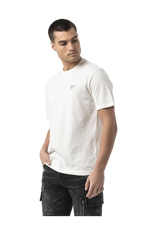 Cipo & Baxx Erkek Basic Bisiklet Yaka Regular Fit Pamuklu Kısa Kollu Tişört Ct823 Ecru