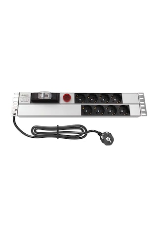 Amp Connect 19" 2u 8'li Schuko Sigortalı Volt/amper Gösterheli Kabinet Grup Prizi Pdu 16a