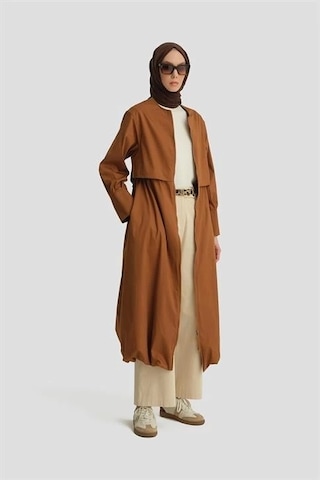 Armine Balon Etekli Pardesü 25y8205 Taba Kahverengi