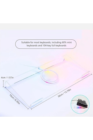 Xindoker Ergonomik 25 Derece Eğimli Akrilik Klavye Standı - Bilek Yorgunluğunu Azaltır, Kaymaz Tabanlı