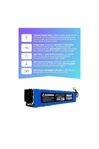 Electroll N85 Uyumlu Batarya Eko Kapasite 48v 15.000mah Elektrikli Scooter Bataryası Diğer