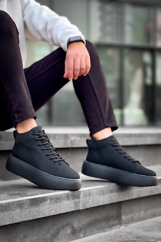 Le10 Bağcıklı Erkek Yüksek Siyah Taban Siyah Spor Bot bb-le10-komur-10845 001