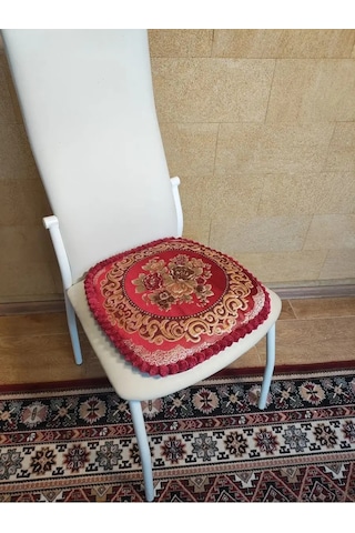 Burush Sandalye Minderi 40x40 Cm, Bağcıklı 160939744 Bordo