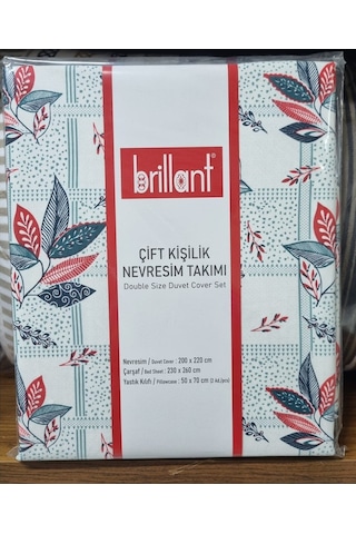 Brillant Nevresim Takımı Çiçekli Mavi & Kırmızı Çiçekli