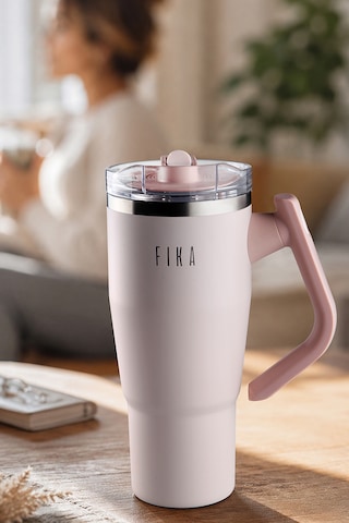 Neoflam Fika Lumi Patentli Döner Kulplu Sızdırmaz Çift Ağızlıklı Çelik Termos 950 Ml Pembe