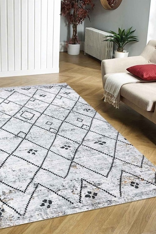 Valencıa-1508 Kaymaz Taban Dekoratif Modern Yıkanabilir Kolay Temizlenen Salon Balkon Mutfak Halısı Kilim Yolluk