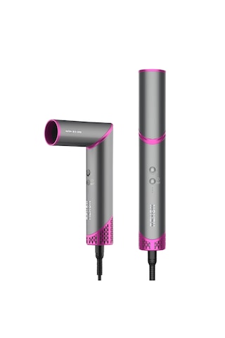 Rexon Flex 10-ın-1 Hot Air Wrap İyon Özellikli Saç Kurutma ve Şekillendirme Sistemi Gri - Pembe
