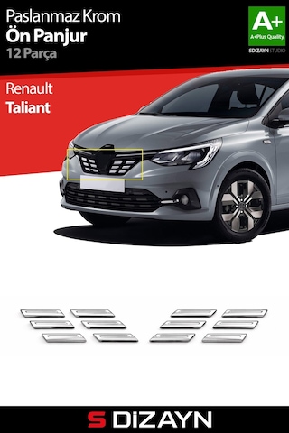 S-dizayn Renault Taliant Krom Ön Panjur Diamond Model 12 Prç. 2021 Üzeri A+ Kalite