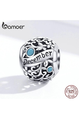 Bamoer Gerçek 925 Ayar Gümüş Boncuk Charm Fit Bilezik Birthstone Kolye November