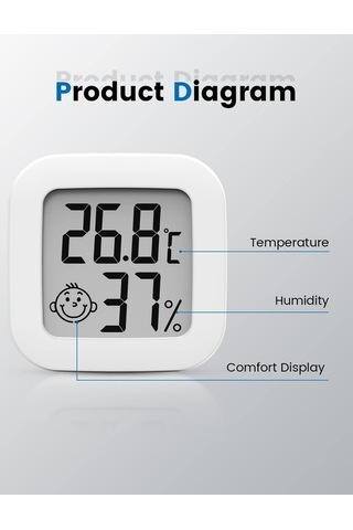 Zyzqstore Mini Termometre, Yüksek Doğruluklu Sıcaklık Ve Nem Ölçer, 1 Adet 1 Adet