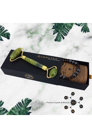 Geometra Jade Roller Gençlik Sirri Premium Yeşim Taşı Masaj Aleti