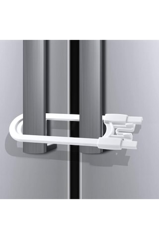 Büro Ev Bebek Güvenliği İçin 4adet Sürgülü Plastik Çekmece Koruma Kilidi Seti Gri