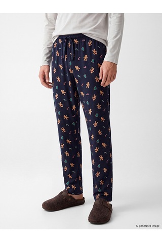 LC Waikiki Lc Waıkıkı Lacivert Yılbaşı Temalı Erkek Pijama Alt