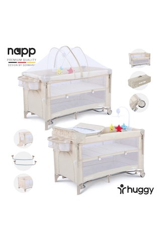 Huggy Napp 6in1 Anne Yanı Park Yatak Oyun Parkı + Yatak 70x120
