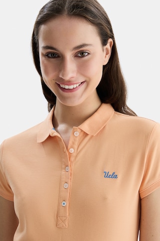 Ucla Shaver Turuncu Polo Yaka Nakışlı Standard Fit Kadın Tshirt Turuncu