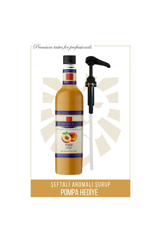 Simoenlli Kahve Şurubu Şeftali 700 ML + Pompa Simonelli