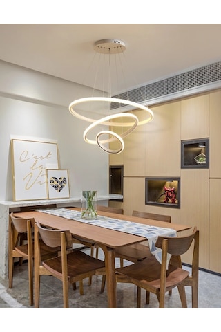 Priştine 3 Renk Işık 80x60x40 CM Sarkıt Avize Antrasit Gövde