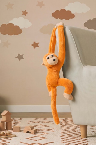 Turuncu Elleri Yapışabilen Maymun Peluş Oyuncak