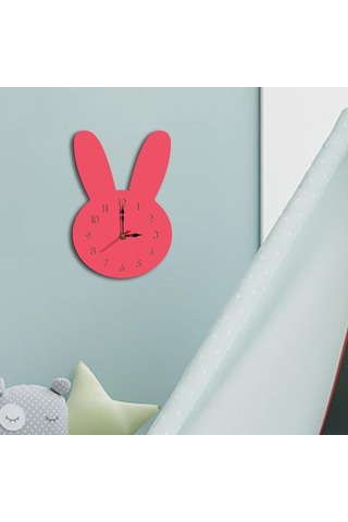 Homyl Sessiz Duvar Saati Oda Süslemeleri Çocuk Ev Ofis Pembe Pembe Çok Renkli