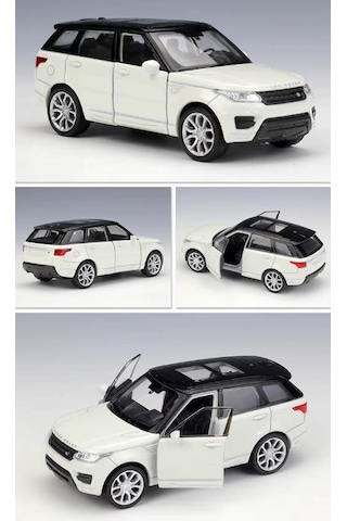 Oyuncak Metal Model Araba 1/36 Çek Bırak Beyaz Range Rover Sport