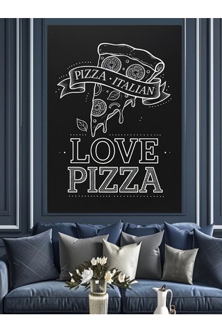 Pizza Aşkı Sonsuz Lezzet Dekoratif Kanvas - Mdf Ahşap Tablo