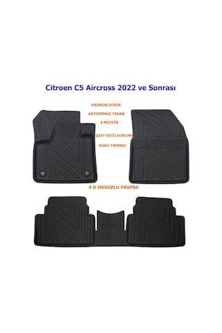 Citroen C5 Aircross 2022 Ve Sonrası 4d Premium Havuzlu Paspas