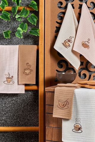 Casnack 6'lı Mutfak Havlusu Seti 40x60 - Kahve