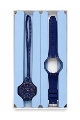 Duostyle 2'si 1 Arada Analog Kol Saati Ve Çanta Saati Silikon Kordonlu Unisex Lacivert