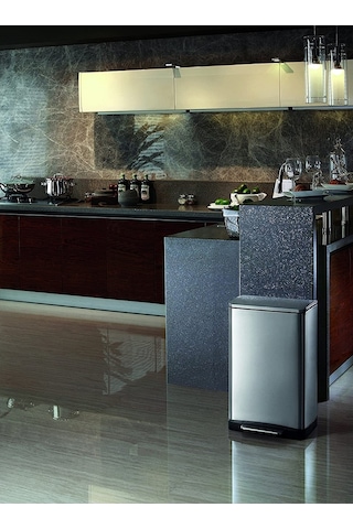 Primanova E-Cube Paslanmaz Çelik Pedallı Çöp Kovası 30 Lt D-14679 Mat