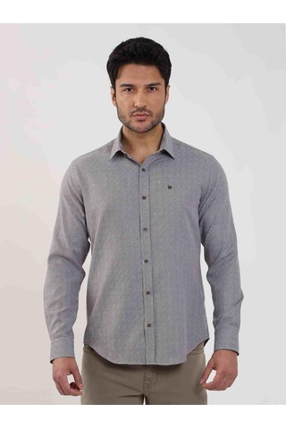 Dufy Kahverengi Erkek Slim Fit Kareli Brent Yaka Uzun Kol Gömlek - 100239-kahverengi Kahverengi