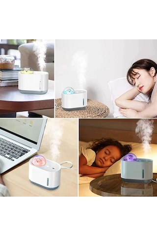 Çocuk Odası İçin Ortam Nemlendirici 300 Ml Uzay Ayısı Usb Hava Nemlendirici Led Aydınlatmalı Masaüstü Buhar Makinesi Yatak Odası Ve