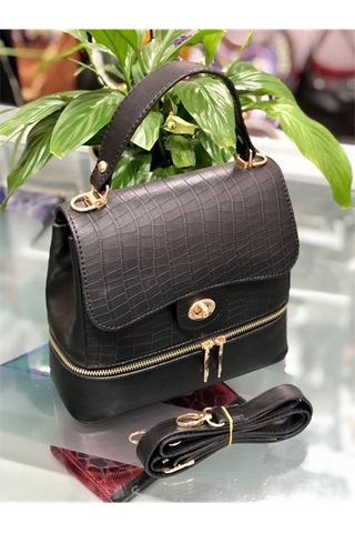 Sentt Damarlı Alttan Fermuarlı Düğmeli Çanta Sarı