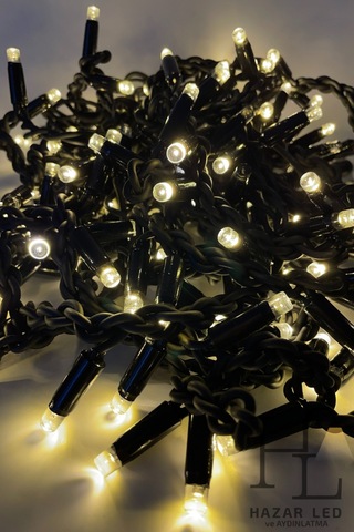 2.5 M Led Flaşlı 152 Ledli 24 Saçaklı Eklenebilir Ip65 Dış Mekan Siyah Kablolu Dekoratif Led Işık Gün Işığı Beyaz