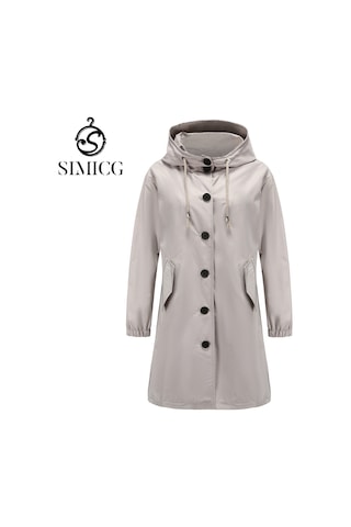 Sonbahar Ve Kışlık Kadın Kapüşonlu Rüzgarlık Günlük Ceket Gri