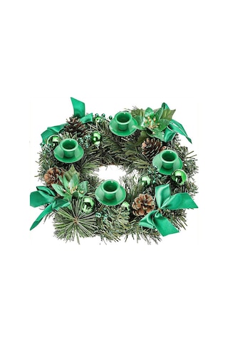 Suofeng 30 Cm Plastik Noel Çelenk, Yeşil Dekoratif Yılbaşı Süsü, Otel Ve Alışveriş Merkezi İçin