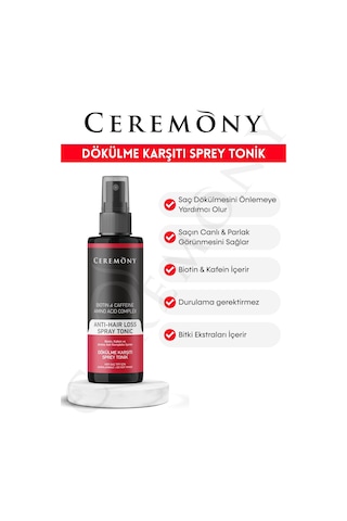 Ceremony Biotin & Caffeine & Amino Acid Complex İçeren Dökülme Karşıtı Sprey Tonik 12 x 250 ML